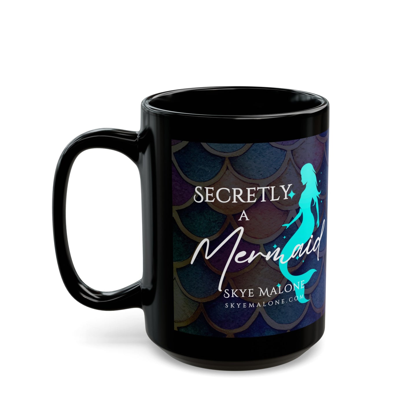 Secretly a Mermaid - Dark Design - Black Mug (11oz, 15oz)