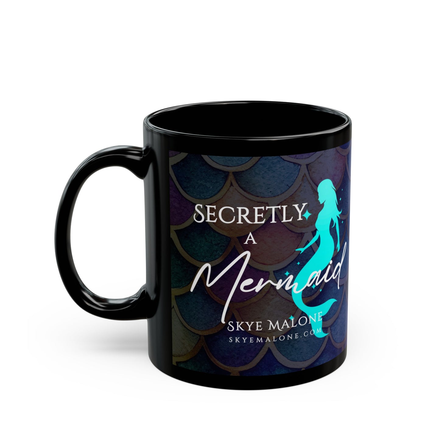 Secretly a Mermaid - Dark Design - Black Mug (11oz, 15oz)